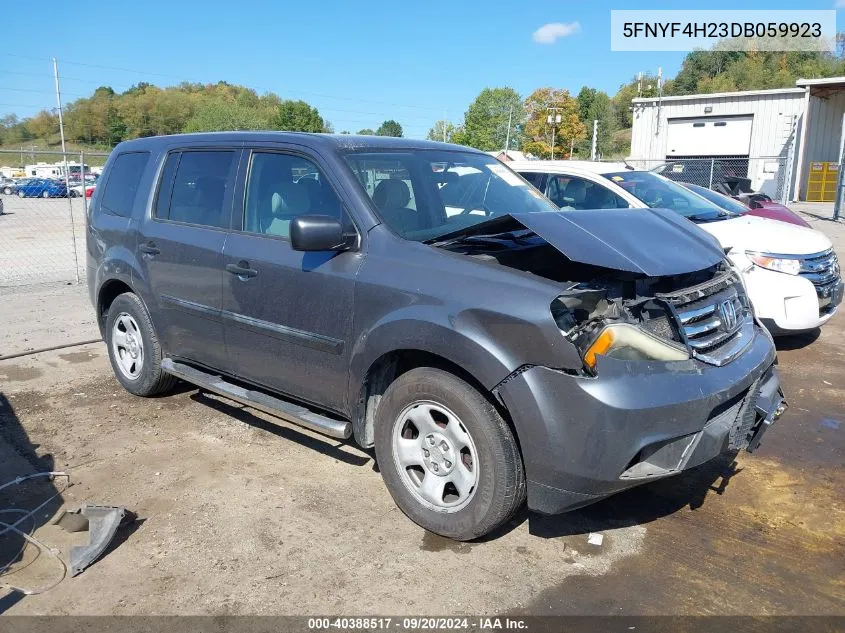 2013 Honda Pilot Lx VIN: 5FNYF4H23DB059923 Lot: 40388517