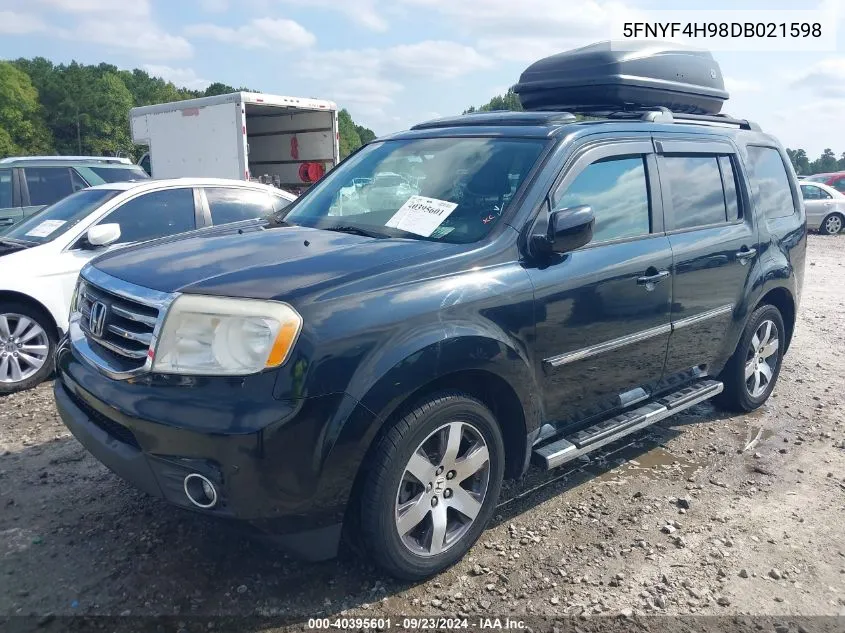 2013 Honda Pilot Touring VIN: 5FNYF4H98DB021598 Lot: 40395601