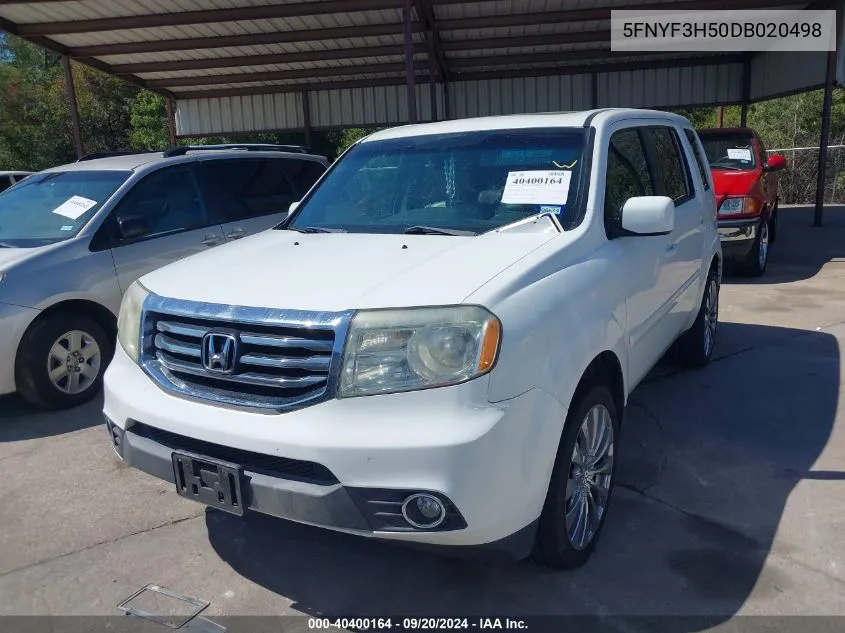 2013 Honda Pilot Ex-L VIN: 5FNYF3H50DB020498 Lot: 40400164