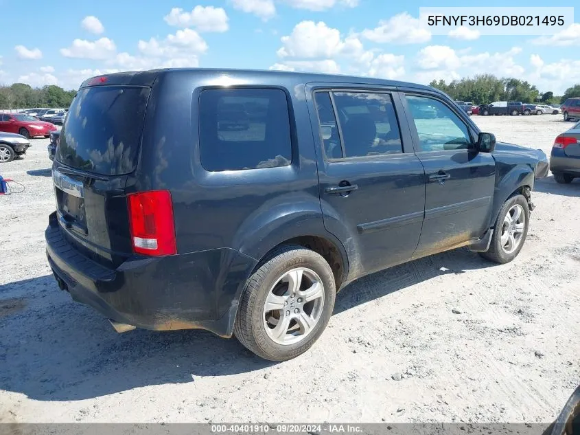 2013 Honda Pilot Ex-L VIN: 5FNYF3H69DB021495 Lot: 40401910