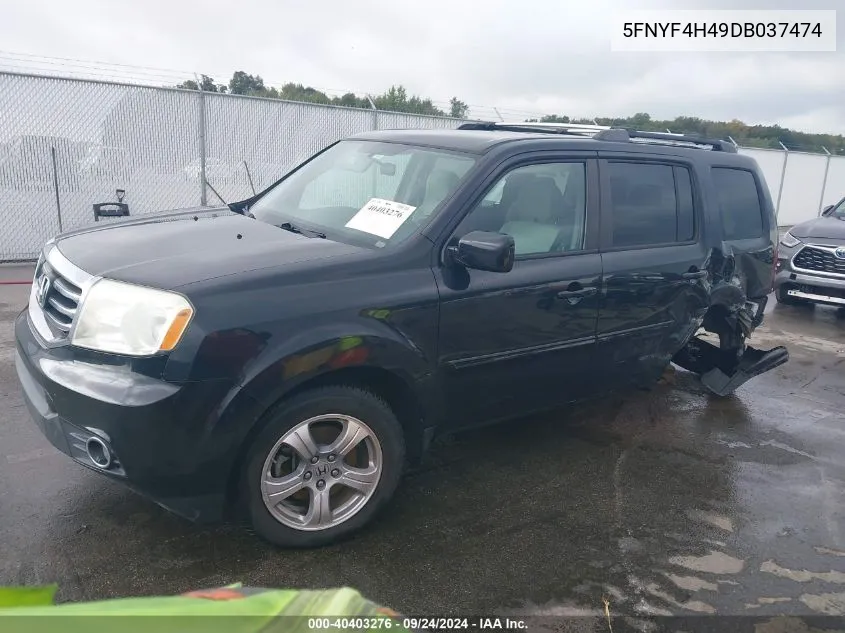 5FNYF4H49DB037474 2013 Honda Pilot Ex