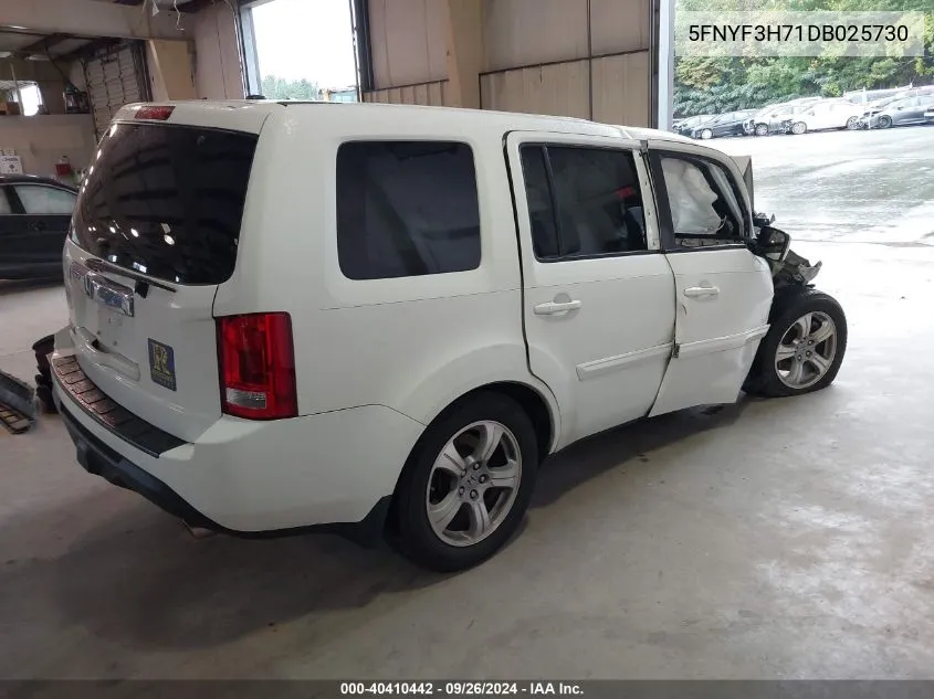 2013 Honda Pilot Ex-L VIN: 5FNYF3H71DB025730 Lot: 40410442