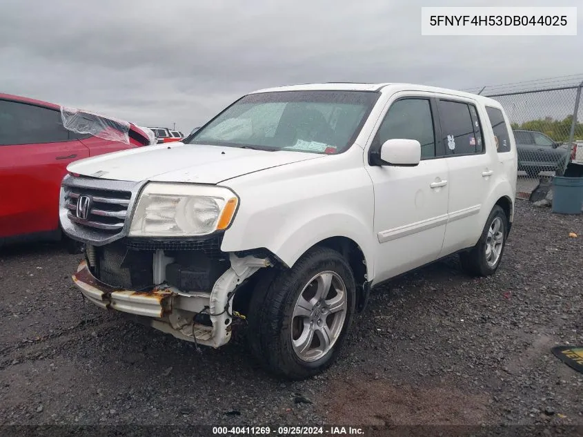 2013 Honda Pilot Ex-L VIN: 5FNYF4H53DB044025 Lot: 40411269