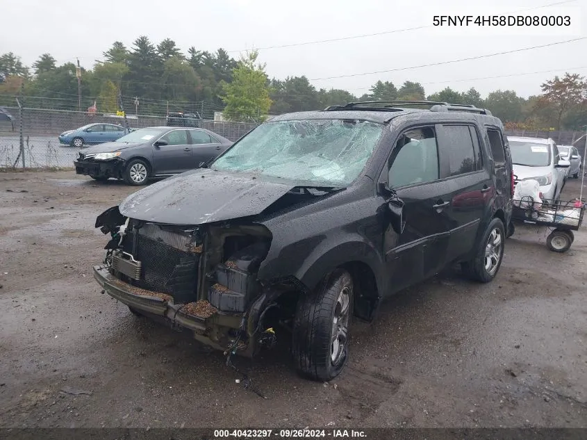 2013 Honda Pilot Ex-L VIN: 5FNYF4H58DB080003 Lot: 40423297