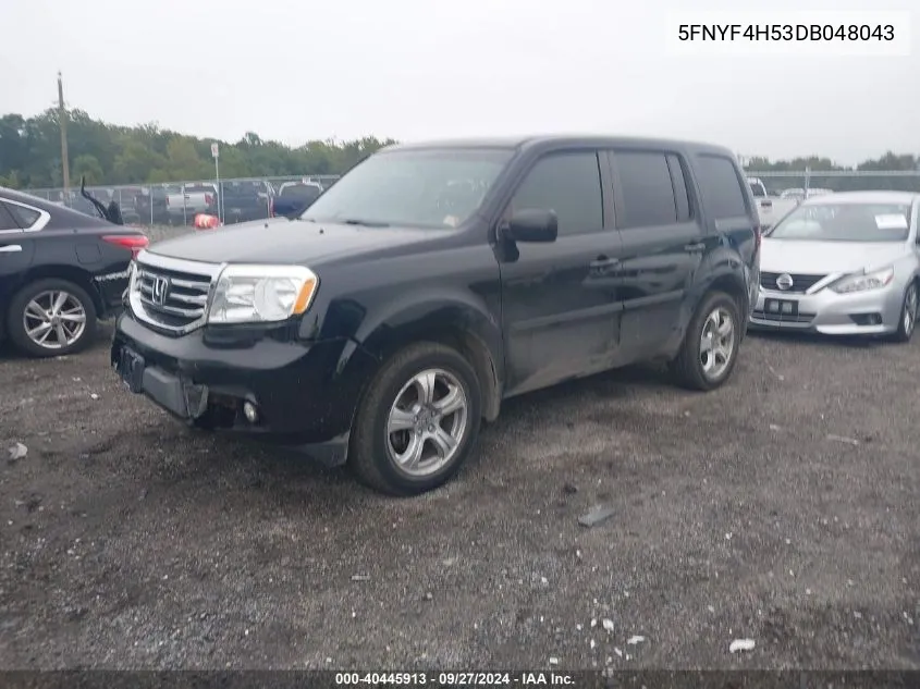 2013 Honda Pilot Ex-L VIN: 5FNYF4H53DB048043 Lot: 40445913