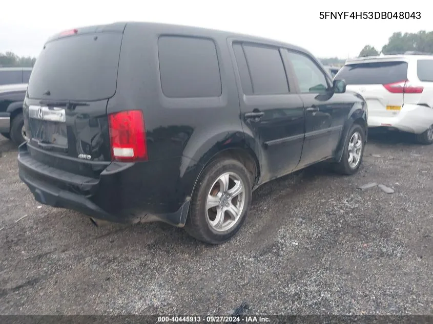 5FNYF4H53DB048043 2013 Honda Pilot Ex-L