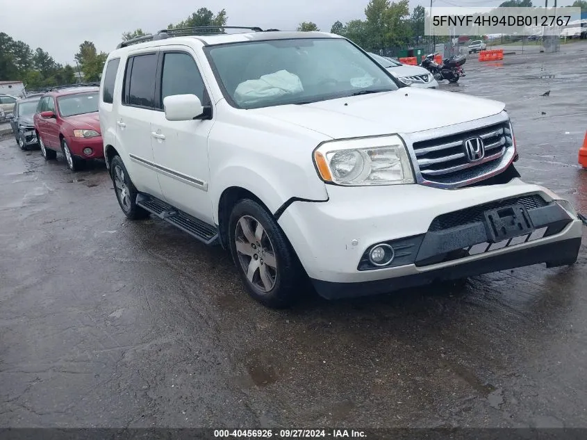 2013 Honda Pilot Touring VIN: 5FNYF4H94DB012767 Lot: 40456926