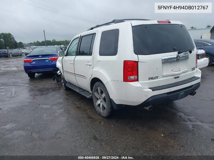 2013 Honda Pilot Touring VIN: 5FNYF4H94DB012767 Lot: 40456926