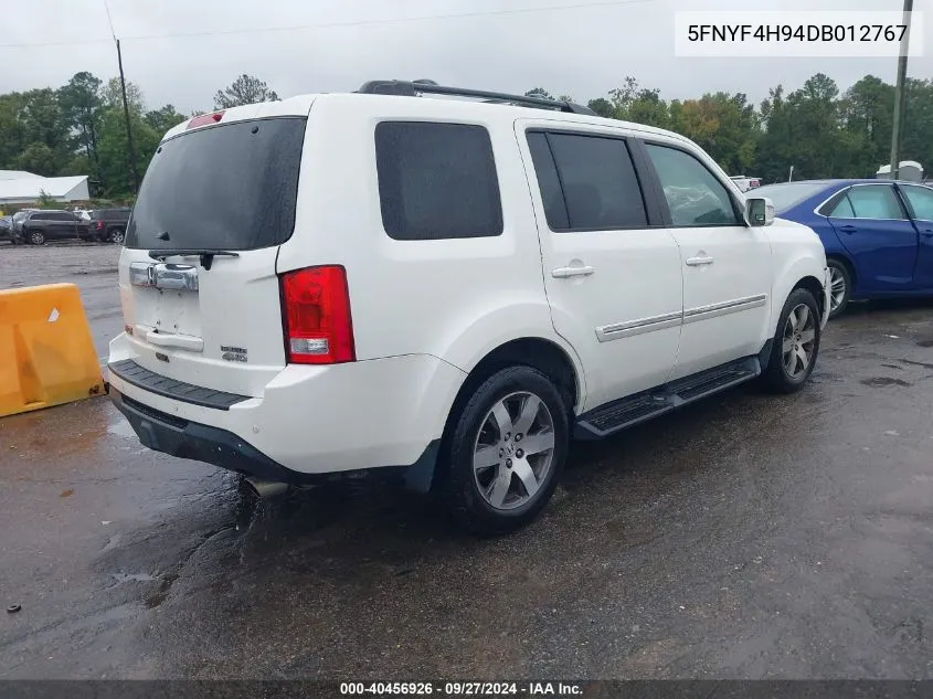 2013 Honda Pilot Touring VIN: 5FNYF4H94DB012767 Lot: 40456926