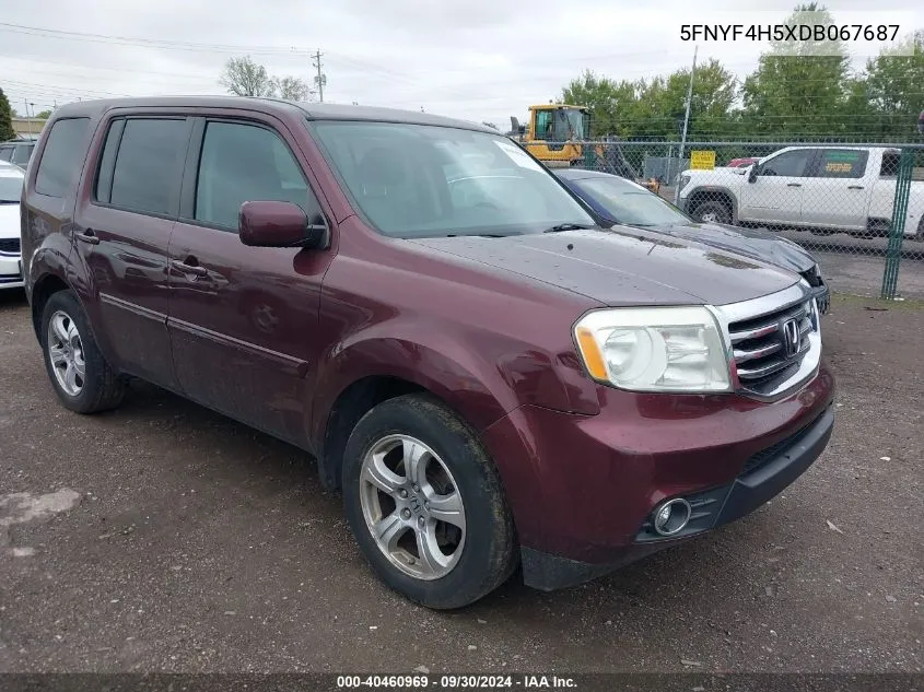 2013 Honda Pilot Exl VIN: 5FNYF4H5XDB067687 Lot: 40460969