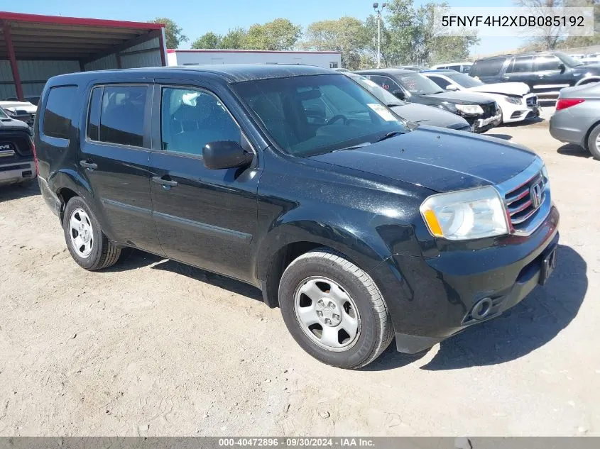 5FNYF4H2XDB085192 2013 Honda Pilot Lx