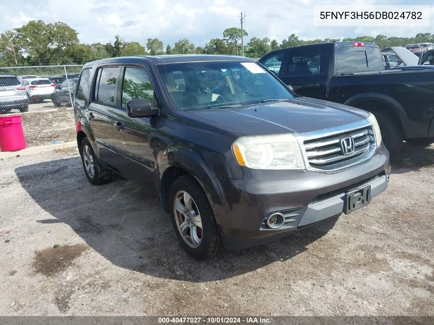 2013 Honda Pilot Ex-L VIN: 5FNYF3H56DB024782 Lot: 40477027