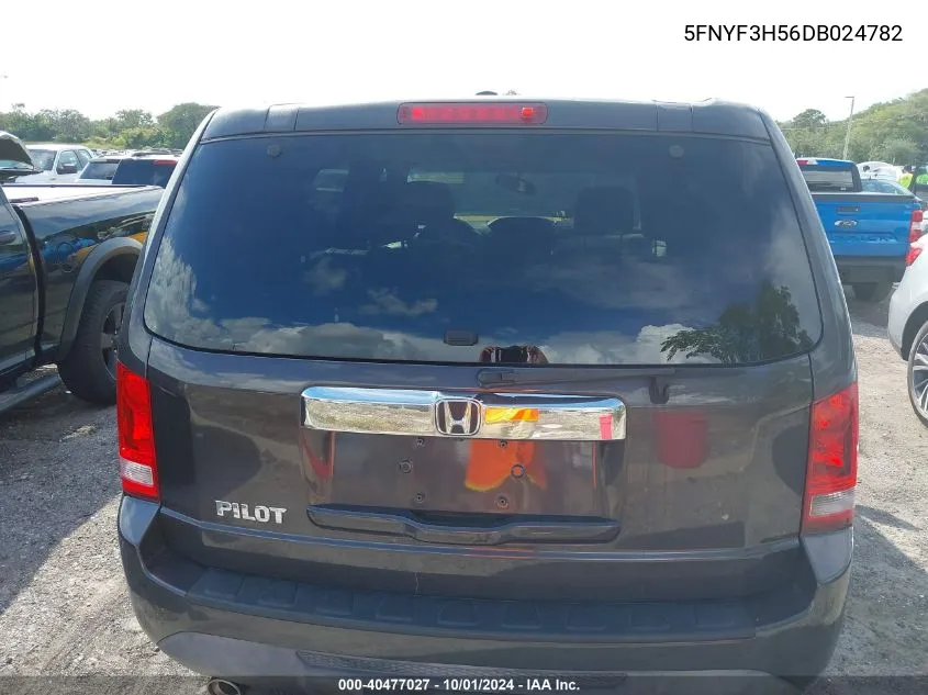 5FNYF3H56DB024782 2013 Honda Pilot Ex-L