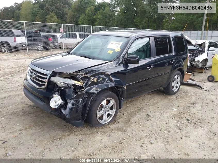 2013 Honda Pilot Ex-L VIN: 5FNYF3H54DB042486 Lot: 40478451