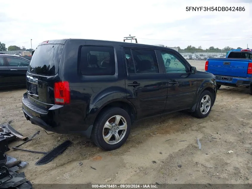 5FNYF3H54DB042486 2013 Honda Pilot Ex-L