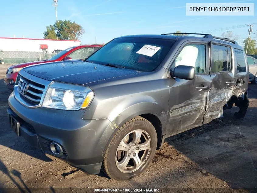 2013 Honda Pilot Ex-L VIN: 5FNYF4H64DB027081 Lot: 40479407