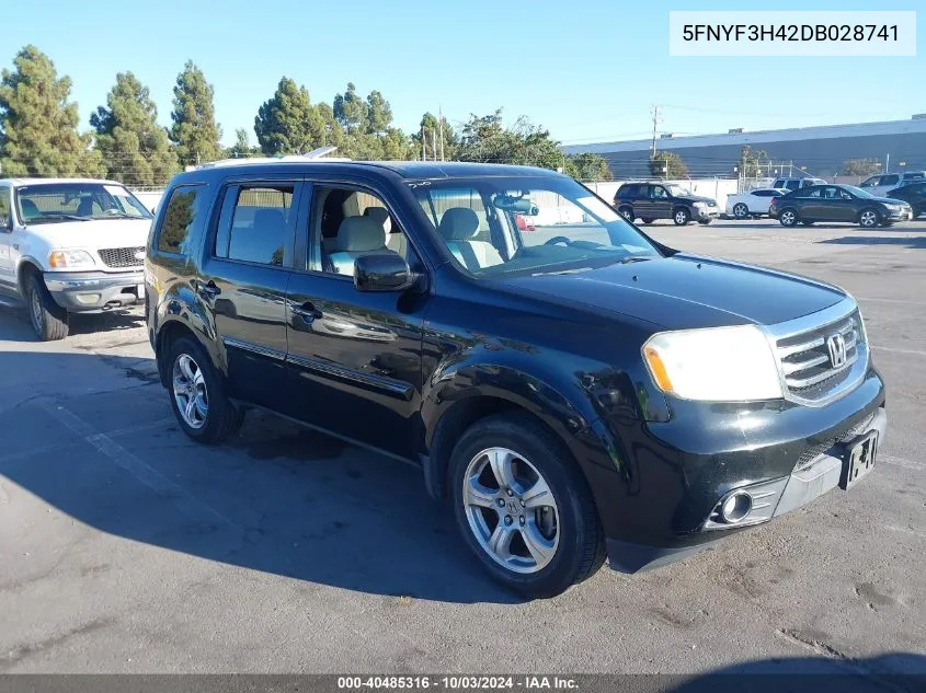 2013 Honda Pilot Ex VIN: 5FNYF3H42DB028741 Lot: 40485316