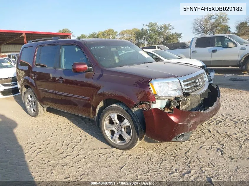 2013 Honda Pilot Ex-L VIN: 5FNYF4H5XDB029182 Lot: 40487991