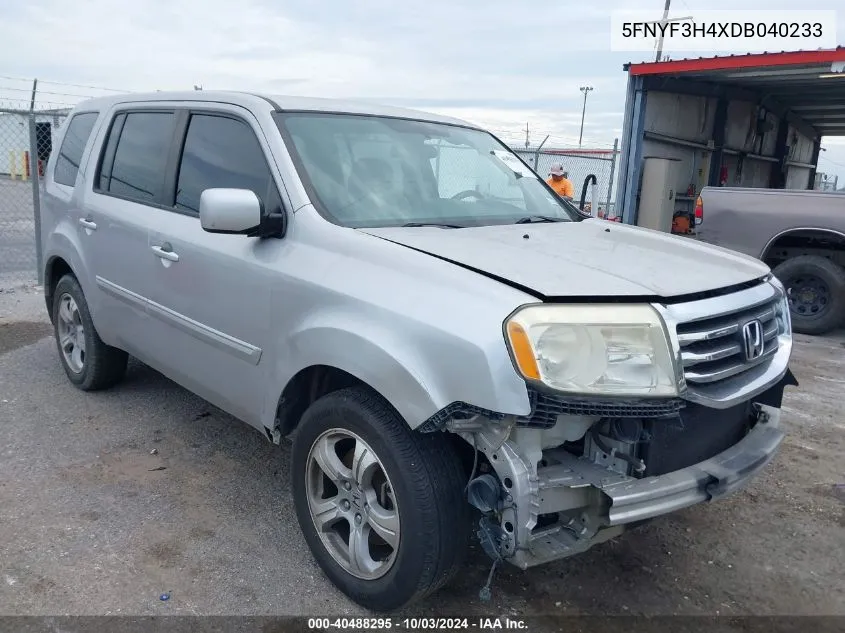 2013 Honda Pilot Ex VIN: 5FNYF3H4XDB040233 Lot: 40488295