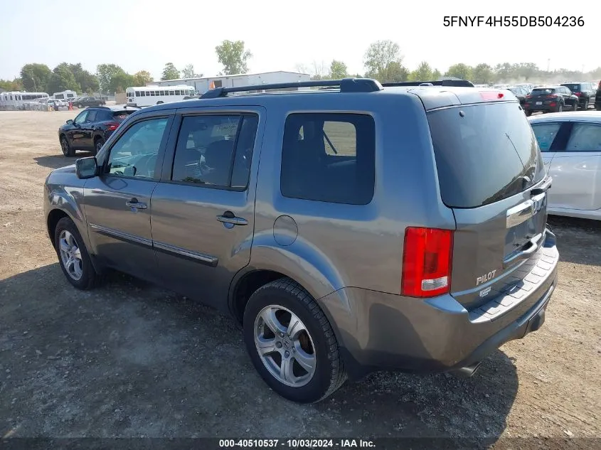 2013 Honda Pilot Ex-L VIN: 5FNYF4H55DB504236 Lot: 40510537