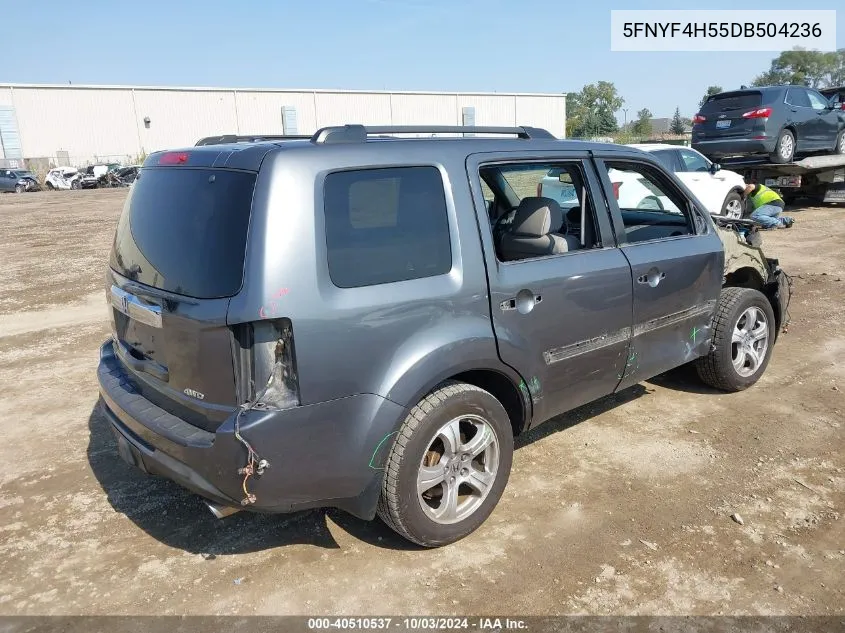 2013 Honda Pilot Ex-L VIN: 5FNYF4H55DB504236 Lot: 40510537