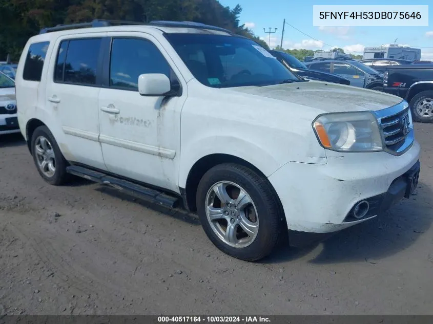 2013 Honda Pilot Ex-L VIN: 5FNYF4H53DB075646 Lot: 40517164