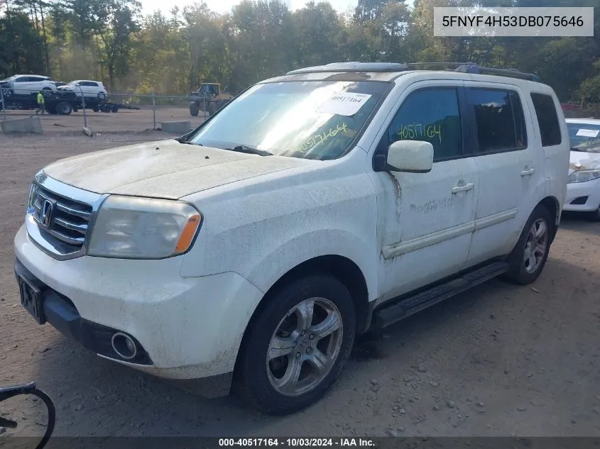 2013 Honda Pilot Ex-L VIN: 5FNYF4H53DB075646 Lot: 40517164