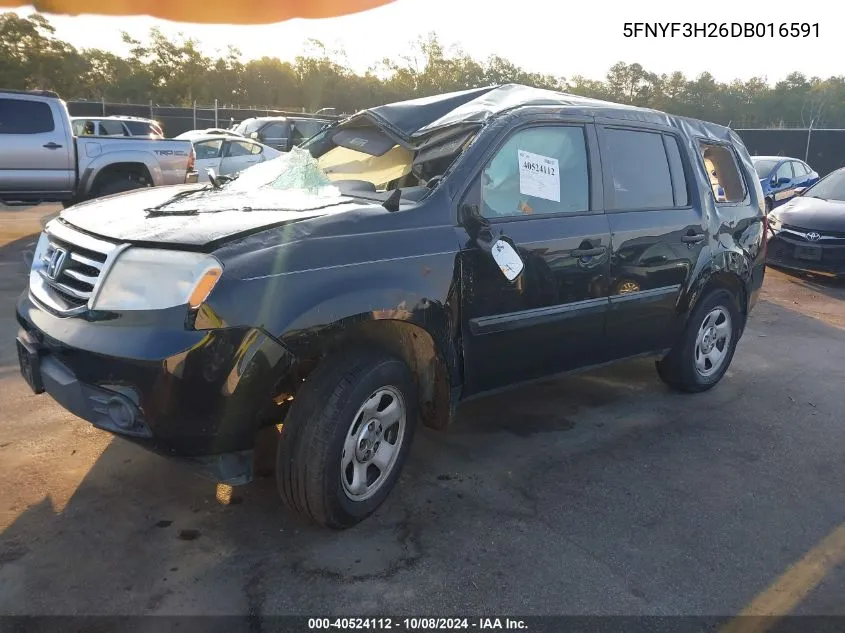 5FNYF3H26DB016591 2013 Honda Pilot Lx