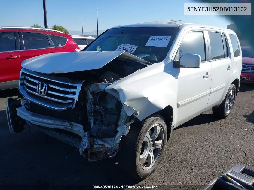 5FNYF3H52DB013102 2013 Honda Pilot Ex-L