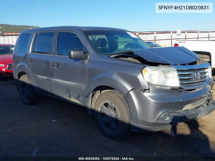 5FNYF4H21DB020831 2013 Honda Pilot Lx