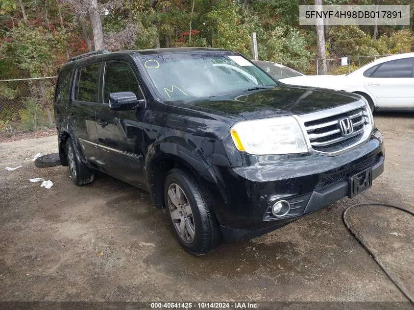 2013 Honda Pilot Touring VIN: 5FNYF4H98DB017891 Lot: 40541425