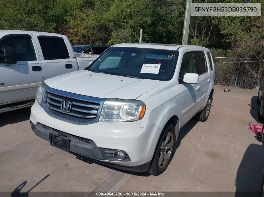 2013 Honda Pilot Ex-L VIN: 5FNYF3H53DB039790 Lot: 40543726