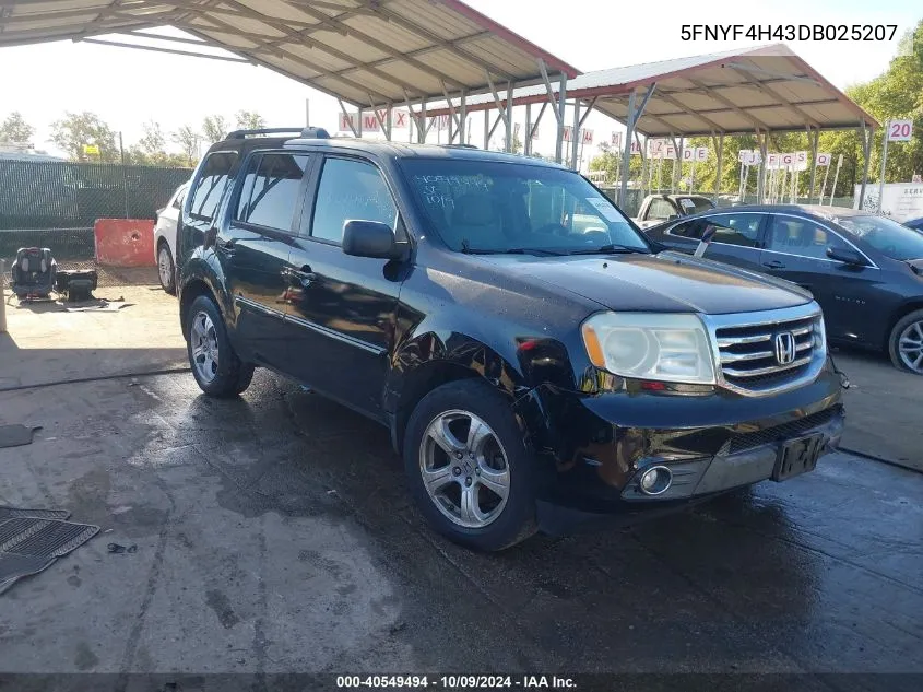 2013 Honda Pilot Ex VIN: 5FNYF4H43DB025207 Lot: 40549494