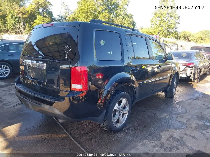 2013 Honda Pilot Ex VIN: 5FNYF4H43DB025207 Lot: 40549494