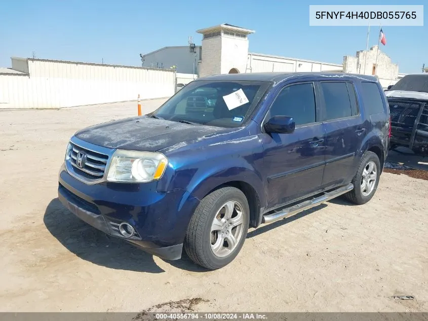 2013 Honda Pilot Ex VIN: 5FNYF4H40DB055765 Lot: 40556794