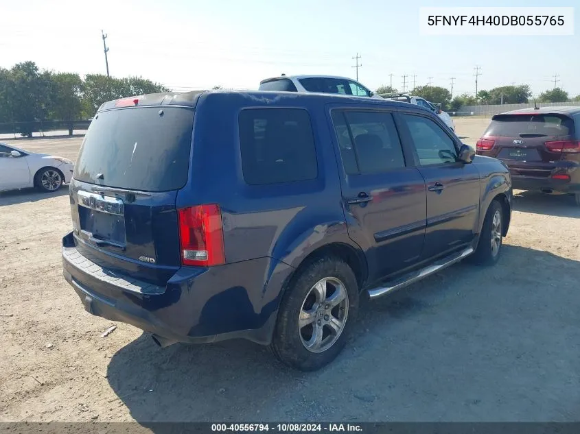 2013 Honda Pilot Ex VIN: 5FNYF4H40DB055765 Lot: 40556794