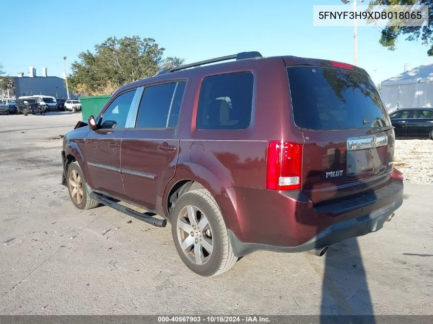 2013 Honda Pilot Touring VIN: 5FNYF3H9XDB018065 Lot: 40567903