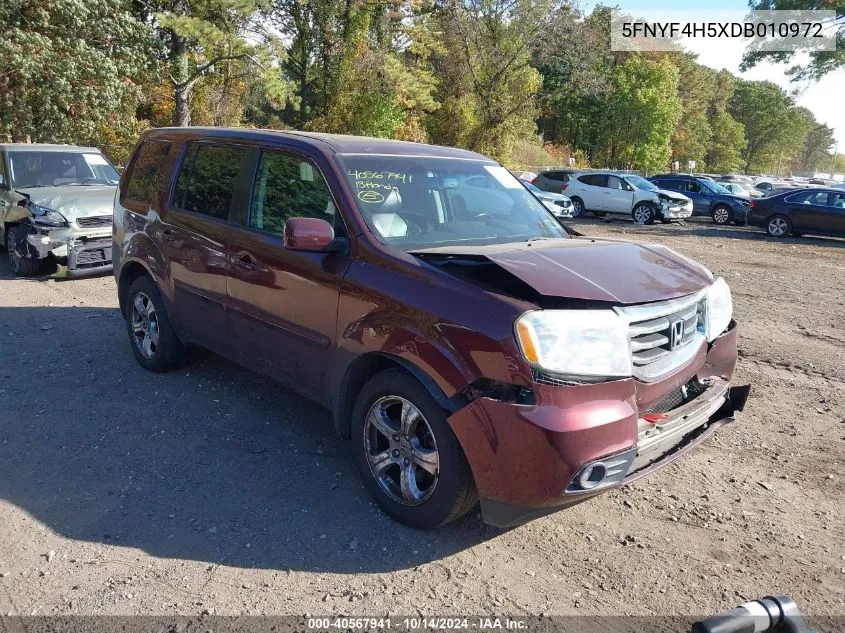 2013 Honda Pilot Ex-L VIN: 5FNYF4H5XDB010972 Lot: 40567941