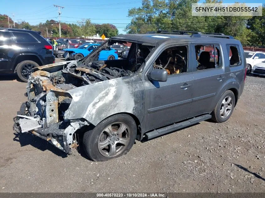 5FNYF4H51DB055542 2013 Honda Pilot Ex-L