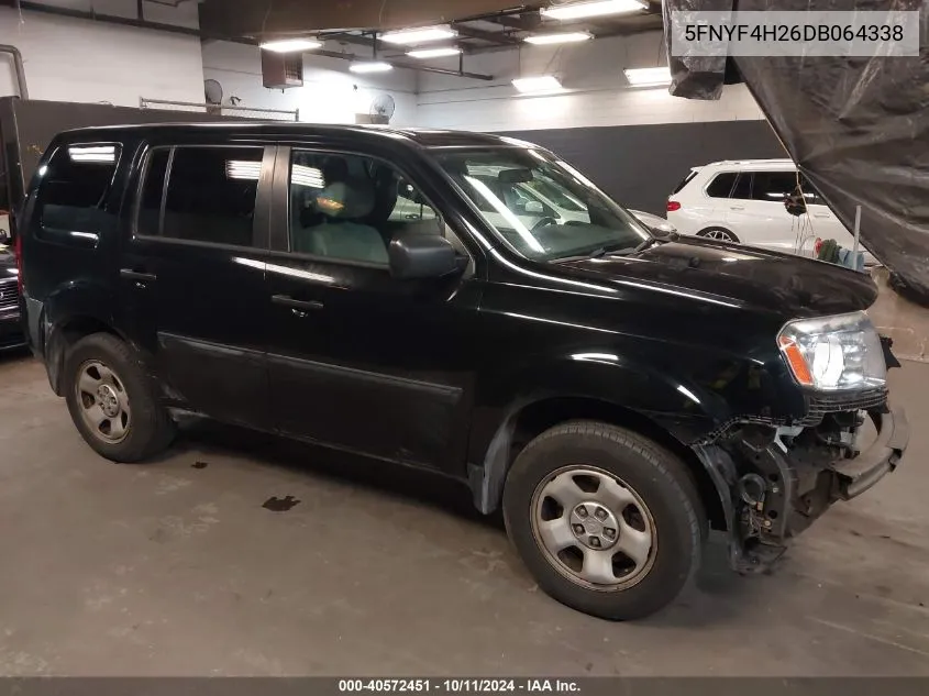 5FNYF4H26DB064338 2013 Honda Pilot Lx