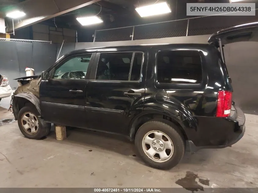 5FNYF4H26DB064338 2013 Honda Pilot Lx