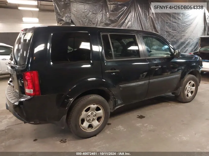 5FNYF4H26DB064338 2013 Honda Pilot Lx