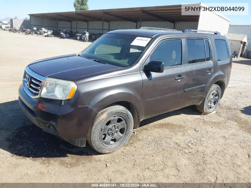 2013 Honda Pilot Lx VIN: 5FNYF3H2XDB044099 Lot: 40586141