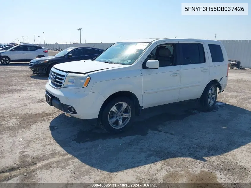 2013 Honda Pilot Ex-L VIN: 5FNYF3H55DB037426 Lot: 40595131