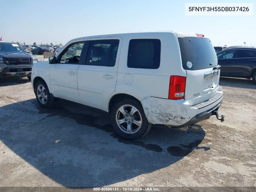 2013 Honda Pilot Ex-L VIN: 5FNYF3H55DB037426 Lot: 40595131