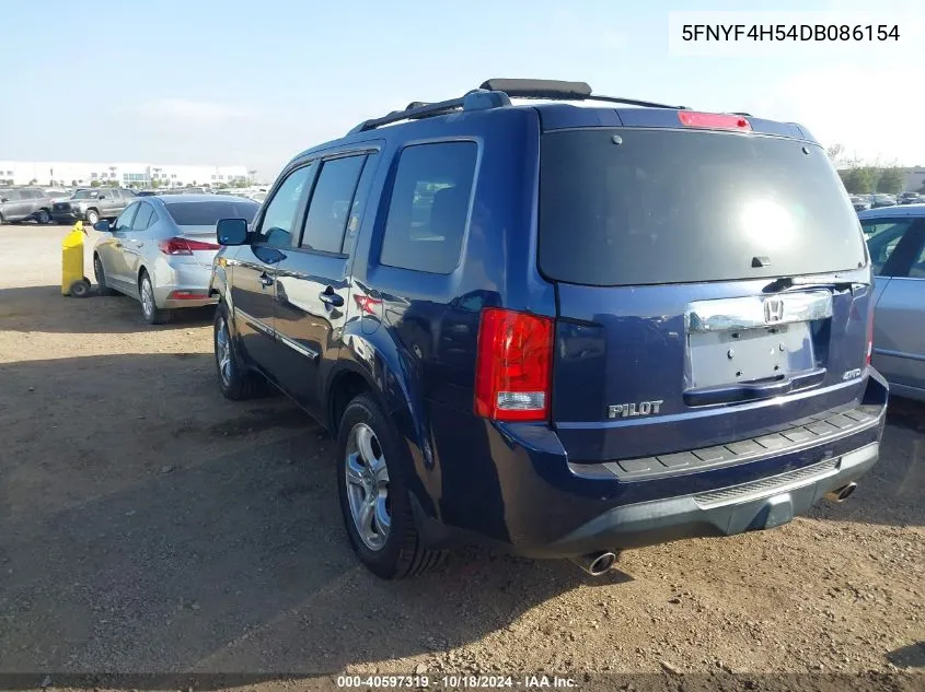 2013 Honda Pilot Ex-L VIN: 5FNYF4H54DB086154 Lot: 40597319