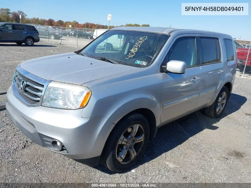 2013 Honda Pilot Ex-L VIN: 5FNYF4H58DB049401 Lot: 40613565