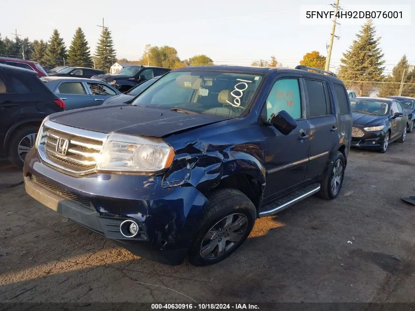 2013 Honda Pilot Touring VIN: 5FNYF4H92DB076001 Lot: 40630916