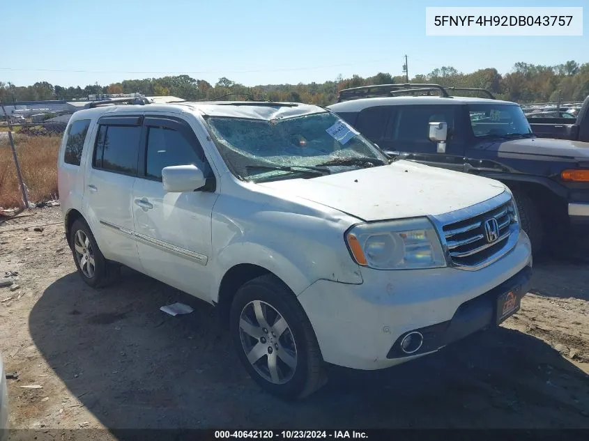 2013 Honda Pilot Touring VIN: 5FNYF4H92DB043757 Lot: 40642120