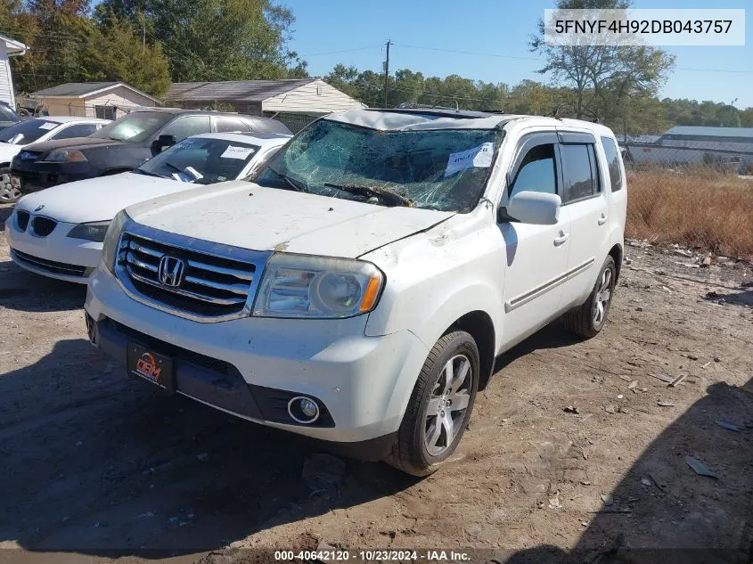 2013 Honda Pilot Touring VIN: 5FNYF4H92DB043757 Lot: 40642120